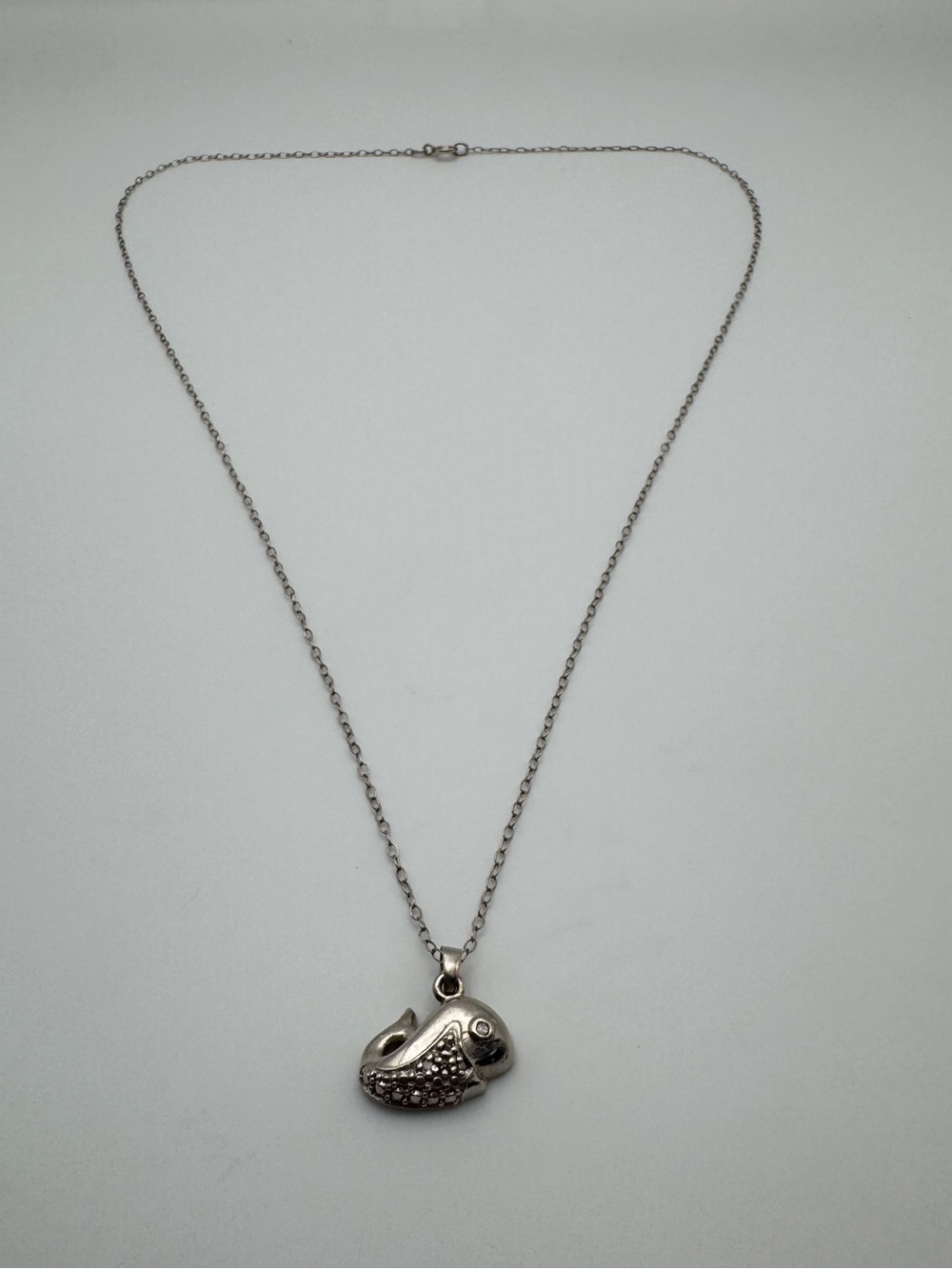 Sterling Silver 925 Whale Pendant Necklace